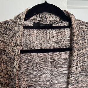 LF Women's Black and Cream Knit Cardigan